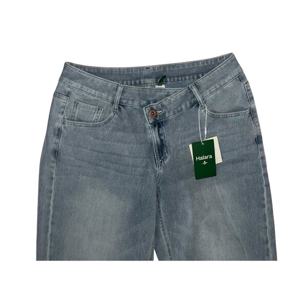 Halara Flex Asymmetric Low Rise Pockets Baggy Wide Leg Washed Casual Jeans Sz Sm - Picture 5 of 12